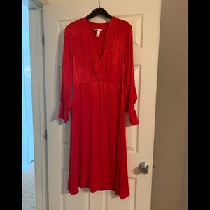 Red silk dress
